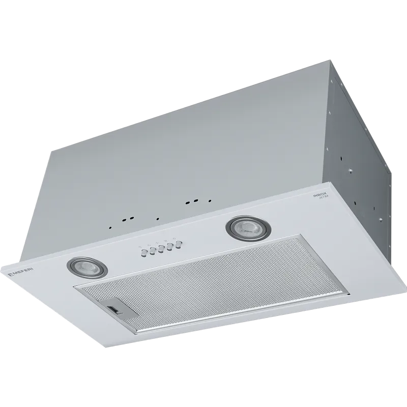 Вытяжка кухонная MEFERI INBOX60WH ULTRA, 60 см, встраиваемая, белая, производительность 1100 м3/ч, 3 скорости, низкий уровень шума, режимы отвод и рециркуляция, гарантия 3 года - изображение vytyazhka_polnovstraivaemaya_inbox60wh_ultra  