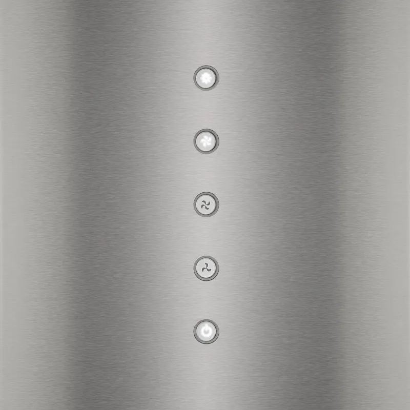 Вытяжка кухонная цилиндрическая настенная MEFERI TUBE35IX ULTRA, 35 см, серая, производительность 1200 м3/ч, 3 скорости, низкий уровень шума, режимы отвод и рециркуляция, гарантия 3 года