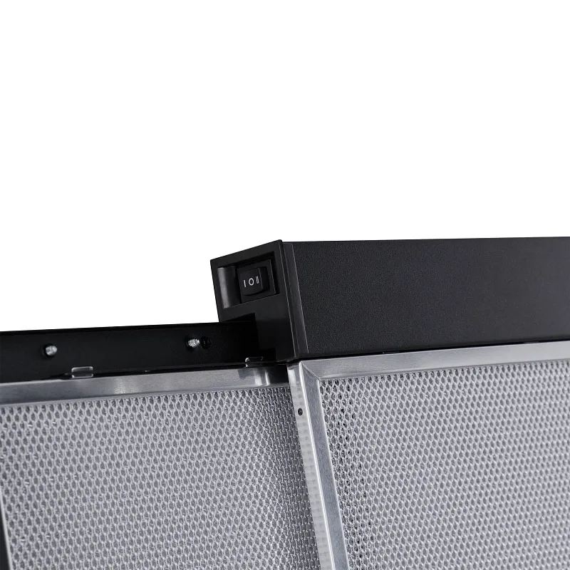 Вытяжка телескопическая кухонная MEFERI SLIDEBOX60BK GLASS ULTRA, 60 см, черная, стекло, производительность 850 м3/ч, 2 скорости, низкий уровень шума, режимы отвод и рециркуляция, гарантия 3 года