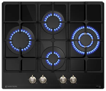 Варочная панель газовая MEFERI MGH604BK GLASS RETRO Варочная панель газовая MEFERI MGH604BK GLASS RETRO