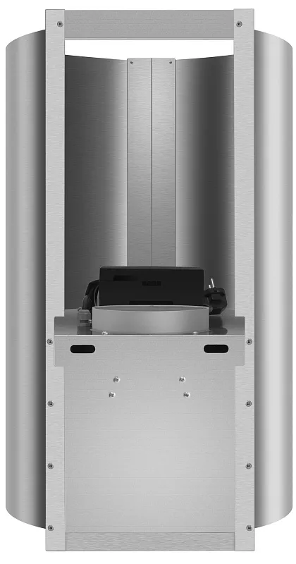 Вытяжка кухонная цилиндрическая настенная MEFERI TUBE40IX COMFORT PLUS, 40 см, серая, производительность 1200 м3/ч, 5 скоростей, низкий уровень шума, режимы отвод и рециркуляция, сенсорное управление, гарантия 3 года