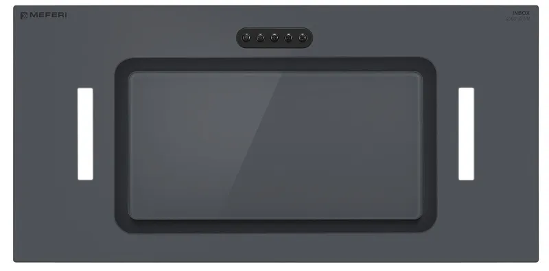 Вытяжка кухонная MEFERI INBOX60GR GLASS ULTRA, 60 см, встраиваемая, серая, стекло, производительность 900 м3/ч, 3 скорости, низкий уровень шума, режимы отвод и рециркуляция, гарантия 3 года