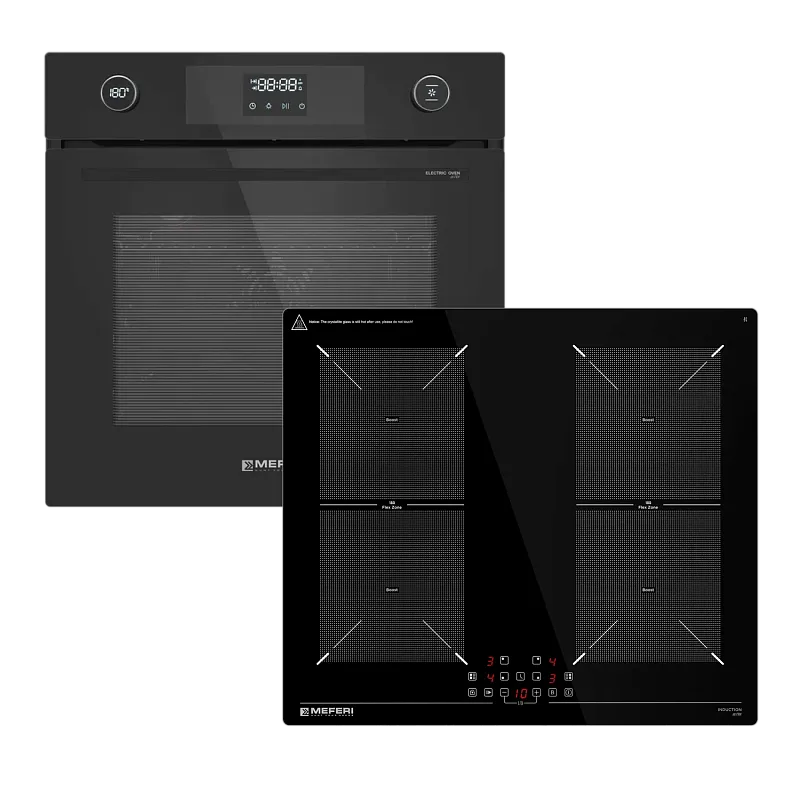 Комплект встраиваемой техники 60см черный MEFERI MS60BK23 - изображение new_komplekt_vstraivaemoy_tekhniki_meferi_60sm_chernyy_ms60bk23  