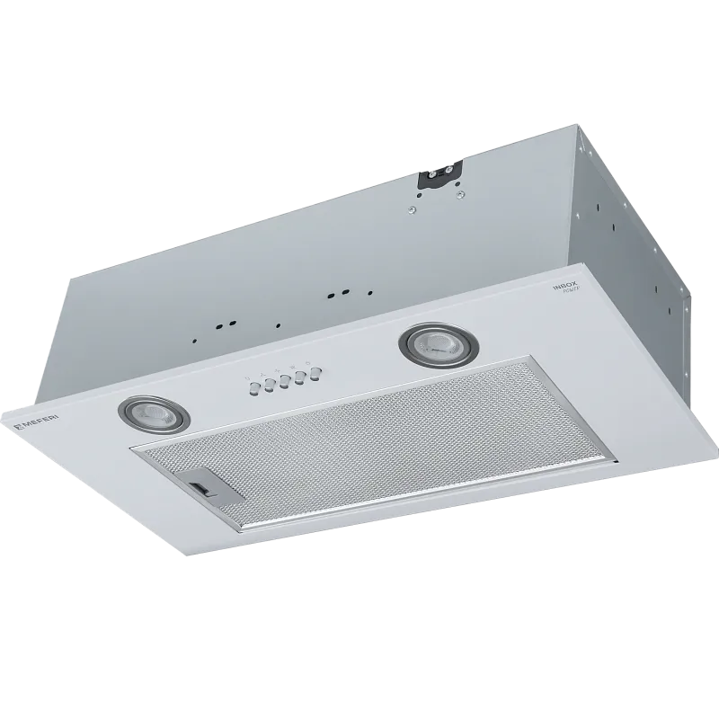 Фото vytyazhka_polnovstraivaemaya_inbox60wh_power на сайте meferi-home.ru Вытяжка кухонная MEFERI INBOX60WH POWER, 60 см, встраиваемая, белая, производительность 900 м3/ч, 3 скорости, низкий уровень шума, режимы отвод и рециркуляция, гарантия 3 года - изображение vytyazhka_polnovstraivaemaya_inbox60wh_power