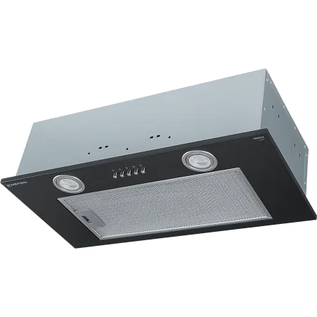 Вытяжка кухонная MEFERI INBOX60BK LIGHT, 60 см, черная, производительность 650 м3/час,  3 скорости, низкий уровень шума, режимы отвод и рециркуляция, гарантия 3 года