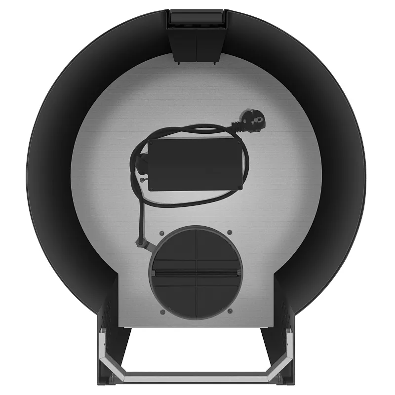 Вытяжка кухонная цилиндрическая настенная MEFERI TUBE40BK COMFORT PLUS, 40 см, черная, производительность 1200 м3/ч, 5 скоростей, низкий уровень шума, режимы отвод и рециркуляция, сенсорное управление, гарантия 3 года