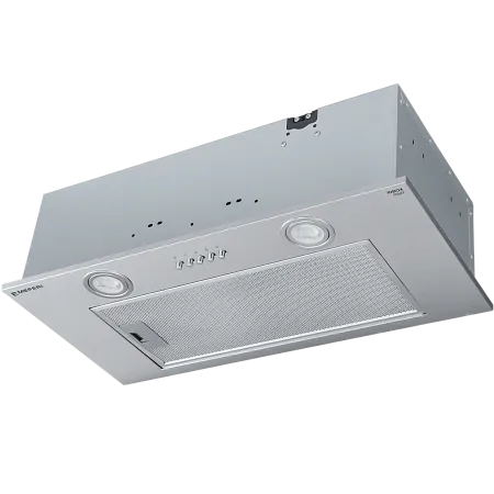 Вытяжка кухонная MEFERI INBOX60IX POWER, 60 см, встраиваемая, серая, производительность 900 м3/ч, 3 скорости, низкий уровень шума, режимы отвод и рециркуляция, гарантия 3 года