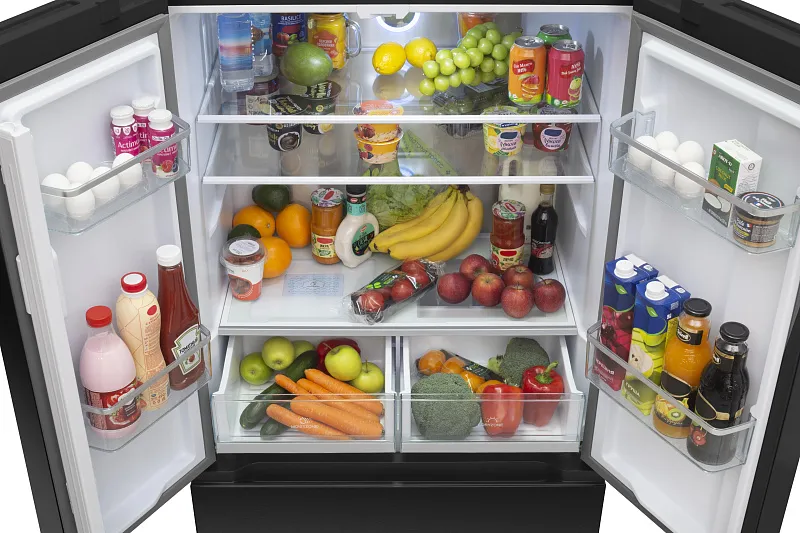 Холодильник отдельностоящий, с инвертором MEFERI MFR83BLACK IX TOTAL NO FROST FRENCH DOOR COMFORT, двухкамерный, с зоной свежести, с льдогенератором