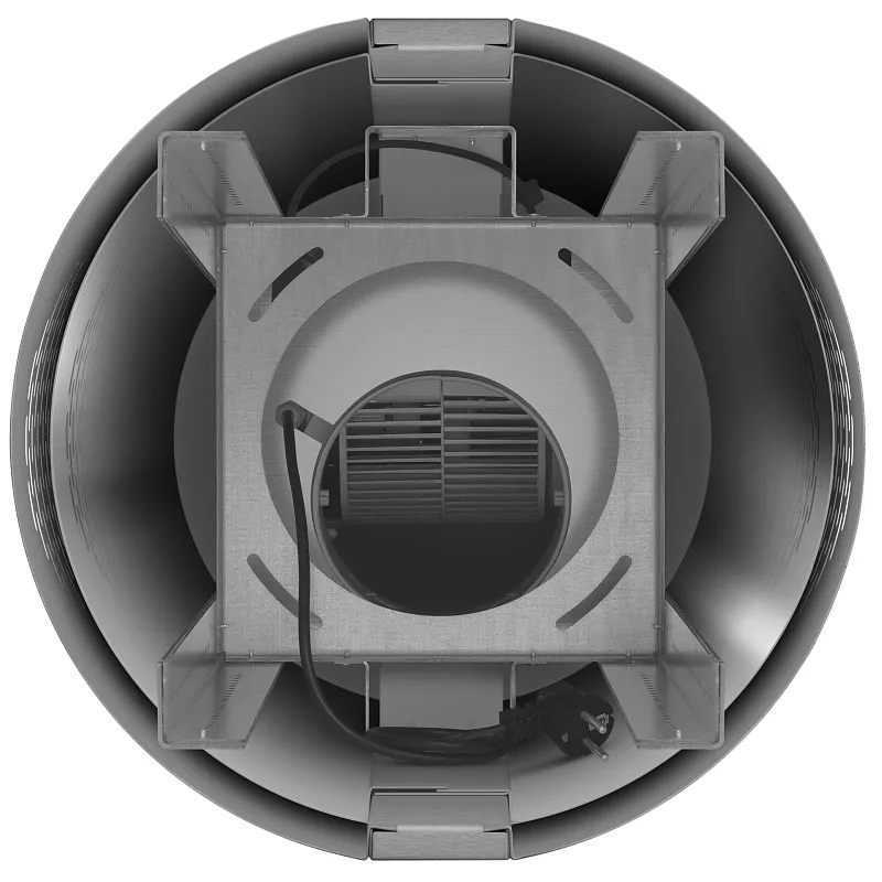 Вытяжка кухонная цилиндрическая островная MEFERI TUBE40IX ISLA POWER, 40 см, серая, производительность 850 м3/ч, 3 скорости, низкий уровень шума, режимы отвод и рециркуляция, гарантия 3 года