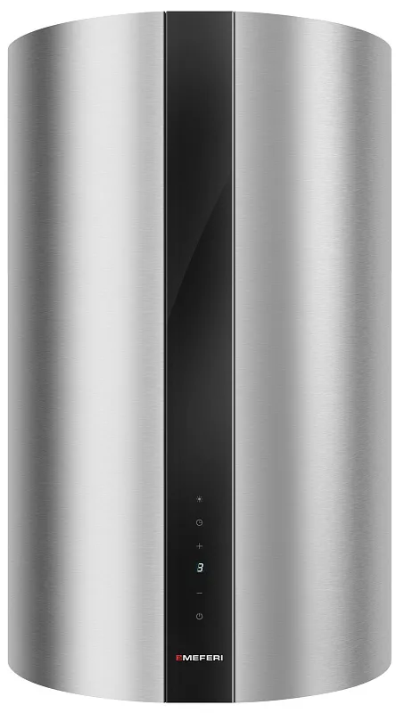 Вытяжка кухонная цилиндрическая настенная MEFERI TUBE40IX COMFORT PLUS, 40 см, серая, производительность 1200 м3/ч, 5 скоростей, низкий уровень шума, режимы отвод и рециркуляция, сенсорное управление, гарантия 3 года