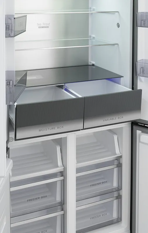 Холодильник отдельностоящий с инвертором MEFERI MFR83BLACK IX TOTAL NO FROST CROSS DOOR COMFORT