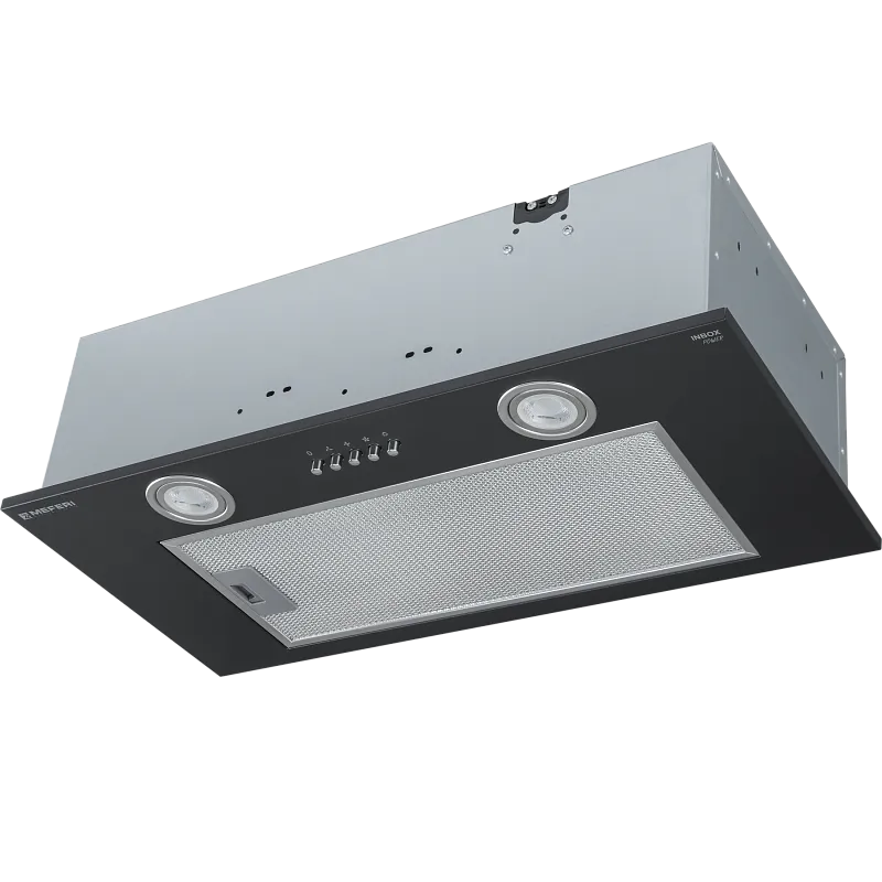 Фото vytyazhka_polnovstraivaemaya_inbox60bk_power на сайте meferi-home.ru Вытяжка кухонная MEFERI INBOX60BK POWER, 60 см, встраиваемая, черная, производительность 900 м3/ч, 3 скорости, низкий уровень шума, режимы отвод и рециркуляция, гарантия 3 года - изображение vytyazhka_polnovstraivaemaya_inbox60bk_power
