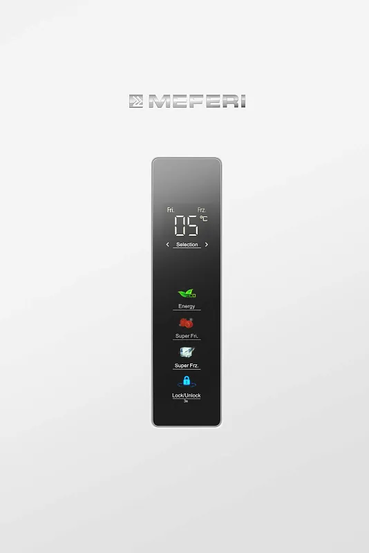 Холодильник отдельностоящий с инвертором MEFERI MFR200WH TOTAL NO FROST COMBI ULTRA
