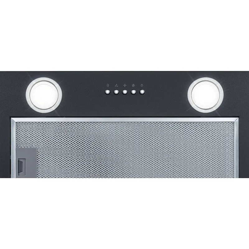 Вытяжка кухонная MEFERI INBOX60BK ULTRA, 60 см, встраиваемая, черная, производительность 1100 м3/ч, 3 скорости, низкий уровень шума, режимы отвод и рециркуляция, гарантия 3 года