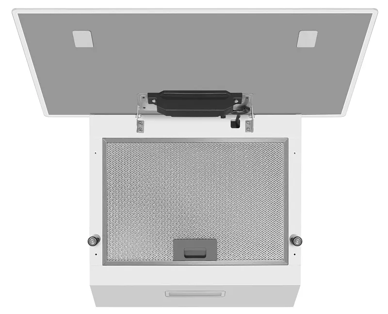 Вытяжка кухонная MEFERI AIRBOX60WH LIGHT, 60 см, наклонная, белая, стекло, производительность 650 м3/ч, 3 скорости, низкий уровень шума, режимы отвод и рециркуляция, гарантия 3 года