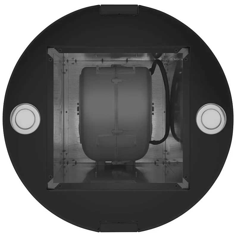 Вытяжка кухонная цилиндрическая островная MEFERI TUBE40BK ISLA POWER, 40 см, черная, производительность 850 м3/ч, 3 скорости, низкий уровень шума, режимы отвод и рециркуляция, гарантия 3 года