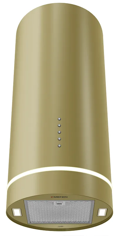 Вытяжка кухонная цилиндрическая настенная MEFERI TUBE35GOLD COMFORT, 35 см, горчично-золотая, производительность 1200 м3/ч, 3 скорости, низкий уровень шума, режимы отвод и рециркуляция, гарантия 3 года