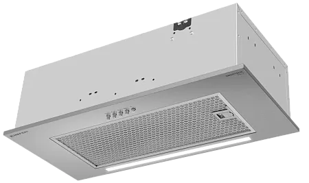 Вытяжка кухонная MEFERI SMARTBOX60IX POWER, 60 см, встраиваемая, серая, производительность 900 м3/ч, 3 скорости, низкий уровень шума, режимы отвод и рециркуляция, гарантия 3 года