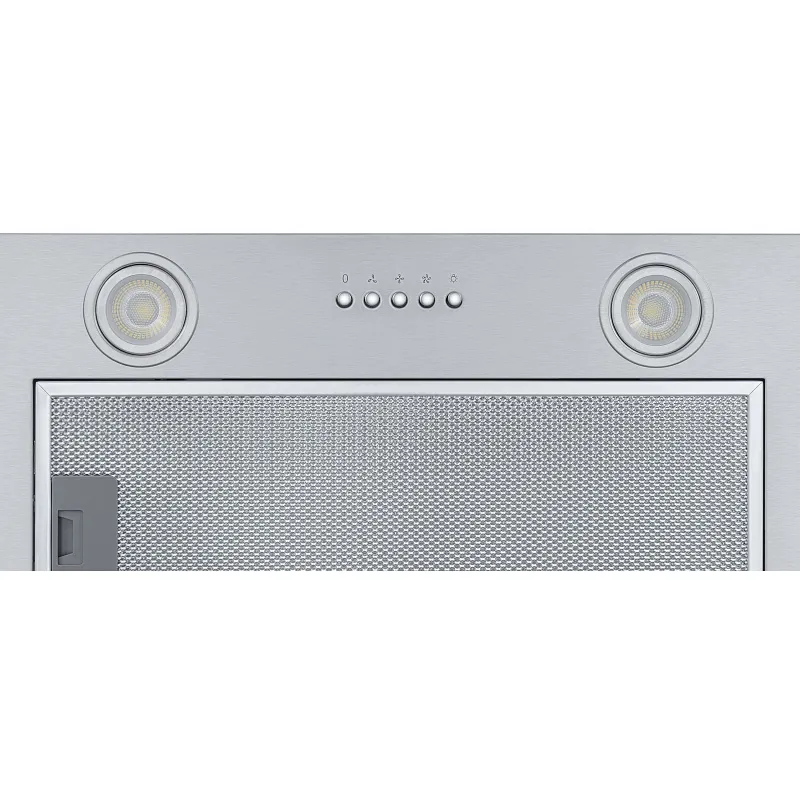 Вытяжка кухонная MEFERI INBOX60IX POWER, 60 см, встраиваемая, серая, производительность 900 м3/ч, 3 скорости, низкий уровень шума, режимы отвод и рециркуляция, гарантия 3 года