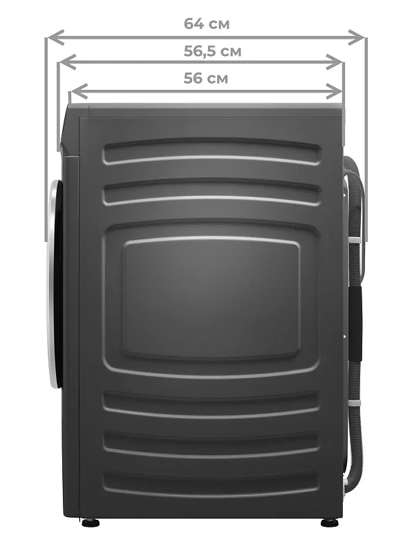 Стиральная машина с инвертором и паром MEFERI MFW121416GR COMFORT PLUS отдельностоящая серая, загрузка 12 кг, с сенсорным управлением