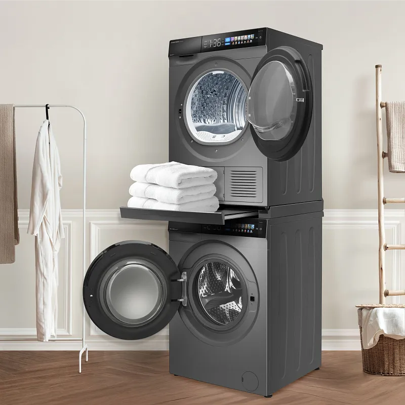 Колонна из стиральной и сушильной машин серая MEFERI MS10GR83 COMFORT