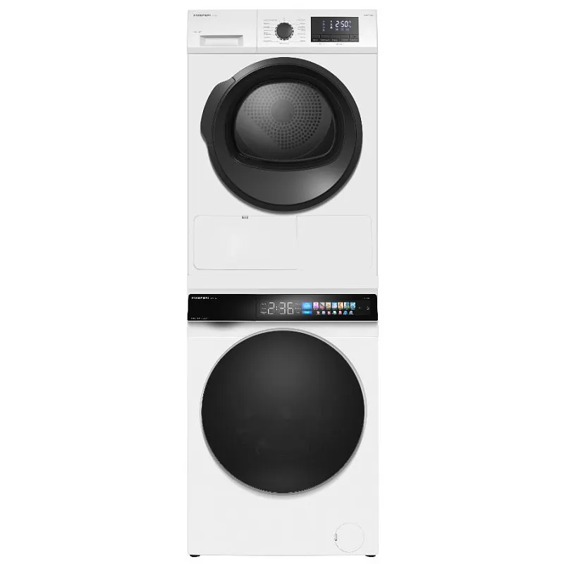 Колонна из стиральной и сушильной машин белая MEFERI MS10WH83 COMFORT - изображение kolonna_iz_stiralnoy_i_sushilnoy_mashin_seraya_ms10wh83_comfort  