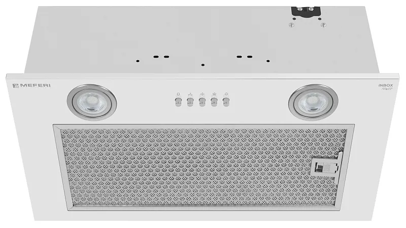 Вытяжка кухонная MEFERI INBOX52WH POWER, 52 см, встраиваемая, белая, производительность 900 м3/ч, 3 скорости, низкий уровень шума, режимы отвод и рециркуляция, гарантия 3 года