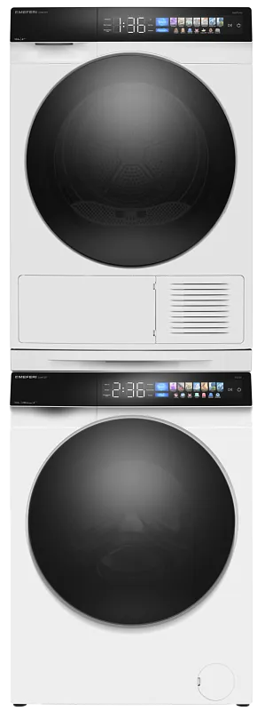 Колонна из стиральной и сушильной машин белая MEFERI MS10WH82 COMFORT - изображение kolonna_iz_stiralnoy_i_sushilnoy_mashin_belaya_ms10wh82_comfort  