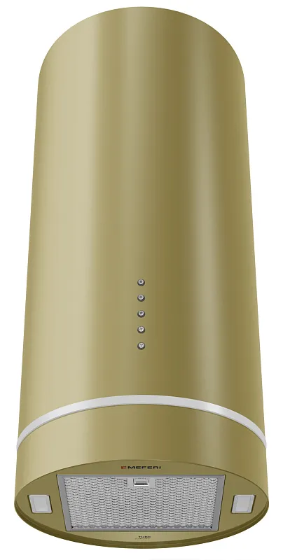 Вытяжка кухонная цилиндрическая настенная MEFERI TUBE35GOLD COMFORT, 35 см, горчично-золотая, производительность 1200 м3/ч, 3 скорости, низкий уровень шума, режимы отвод и рециркуляция, гарантия 3 года