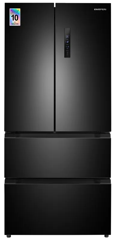 Холодильник отдельностоящий, с инвертором MEFERI MFR83BLACK IX TOTAL NO FROST FRENCH DOOR COMFORT, двухкамерный, с зоной свежести, с льдогенератором - изображение kholodilnik_otdelnostoyashchiy_s_invertorom_mfr83black_ix_total_no_frost_french_door_comfort  