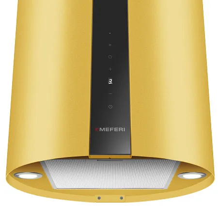 Вытяжка кухонная цилиндрическая островная MEFERI TUBE40GOLD ISLA COMFORT PLUS, 40 см, золотая, производительность 1200 м3/ч, 5 скоростей, режимы отвод и рециркуляция, сенсорное управление, гарантия 3 года Вытяжка кухонная цилиндрическая островная MEFERI TUBE40GOLD ISLA COMFORT PLUS, 40 см, золотая, производительность 1200 м3/ч, 5 скоростей, режимы отвод и рециркуляция, сенсорное управление, гарантия 3 года