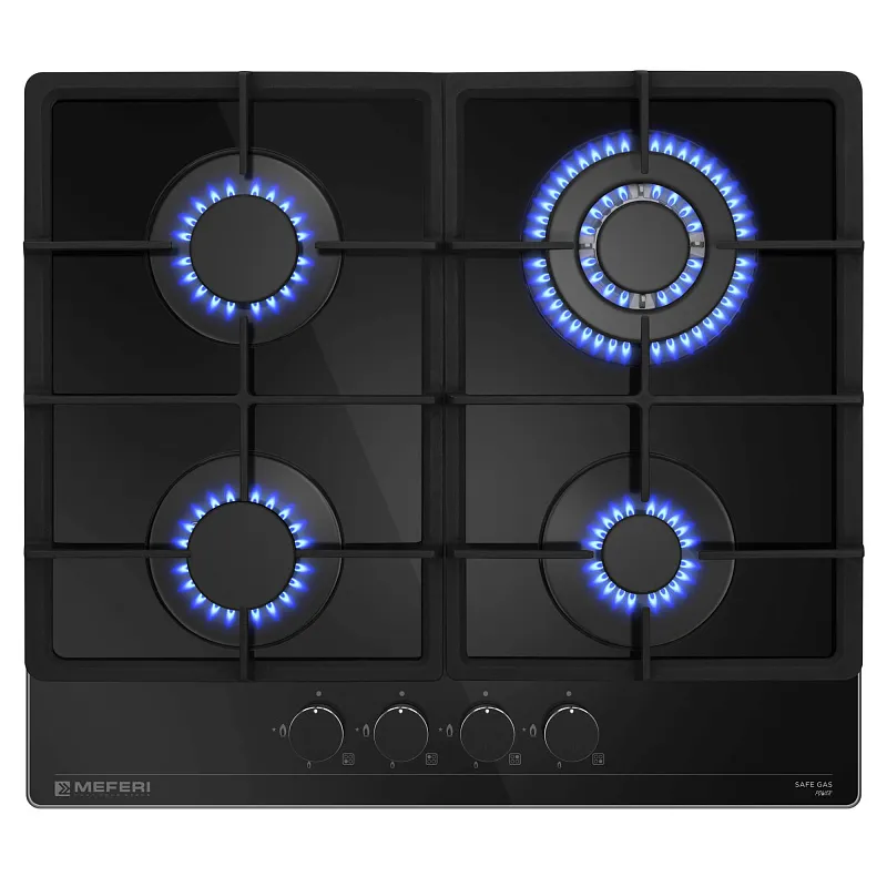 Варочная панель газовая MEFERI MGH604BK GLASS POWER