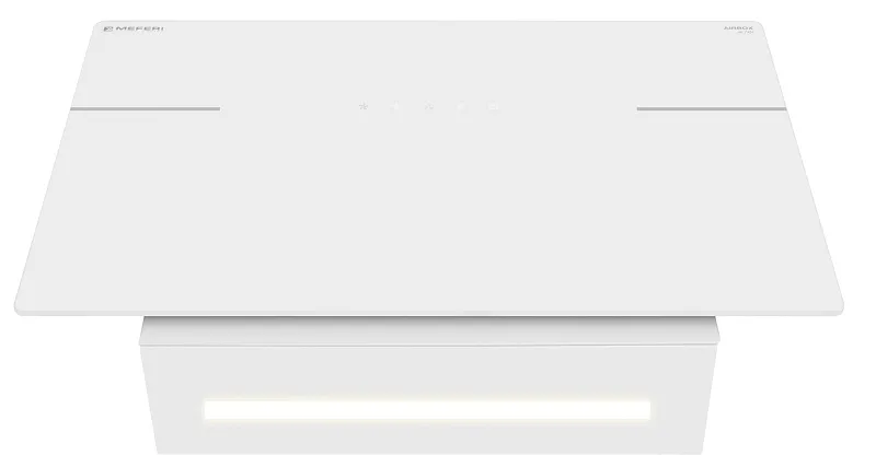 Вытяжка кухонная MEFERI AIRBOX60WH ULTRA, 60 см, наклонная, белая, стекло, производительность 1100 м3/ч, 3 скорости, низкий уровень шума, режимы отвод и рециркуляция, гарантия 3 года