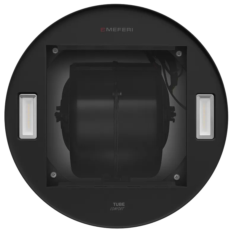 Вытяжка кухонная цилиндрическая настенная MEFERI TUBE35BK COMFORT, 35 см, черная, производительность 1200 м3/ч, 3 скорости, низкий уровень шума, режимы отвод и рециркуляция, гарантия 3 года