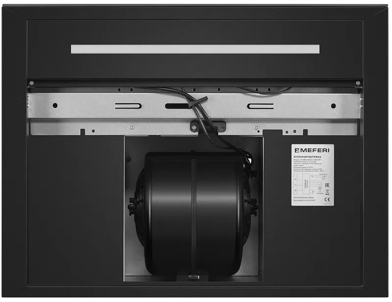 Вытяжка кухонная MEFERI SLIMBOX60BK COMFORT, 60 см, купольная, черная, производительность 950 м3/ч, 3 скорости, низкий уровень шума, режимы отвод и рециркуляция, гарантия 3 года