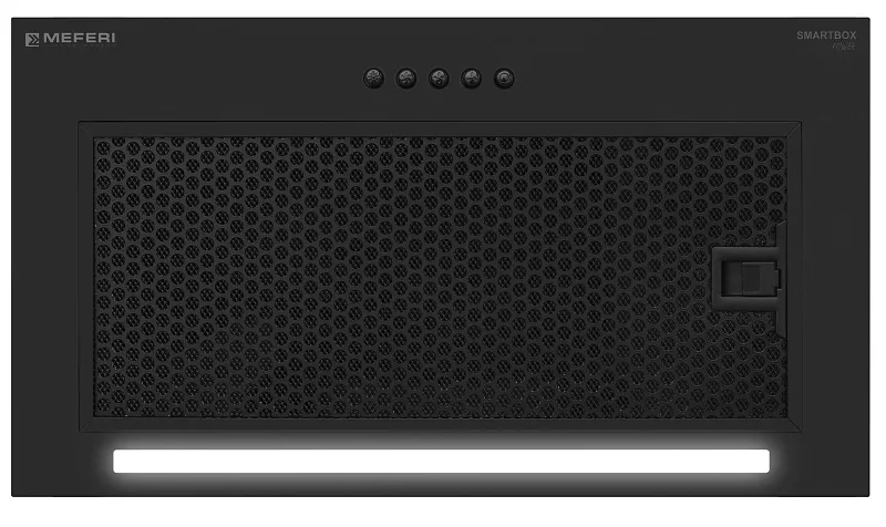 Вытяжка кухонная MEFERI SMARTBOX52BK POWER, 52 см, встраиваемая, черная, производительность 900 м3/ч, 3 скорости, низкий уровень шума, режимы отвод и рециркуляция, гарантия 3 года