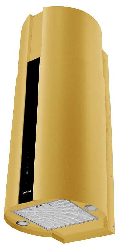 Вытяжка кухонная цилиндрическая настенная MEFERI TUBE40GOLD COMFORT PLUS, 40 см, золотая, производительность 1200 м3/ч, 5 скоростей, режимы отвод и рециркуляция, сенсорное управление, гарантия 3 года