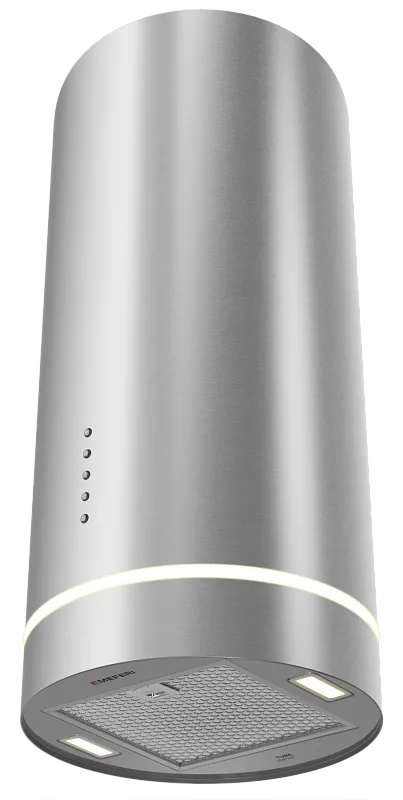 Вытяжка кухонная цилиндрическая настенная MEFERI TUBE35IX COMFORT, 35 см, серая, производительность 1200 м3/ч, 3 скорости, низкий уровень шума, режимы отвод и рециркуляция, гарантия 3 года - изображение vytyazhka_tsilindricheskaya_pristennaya_tube35ix_comfort  