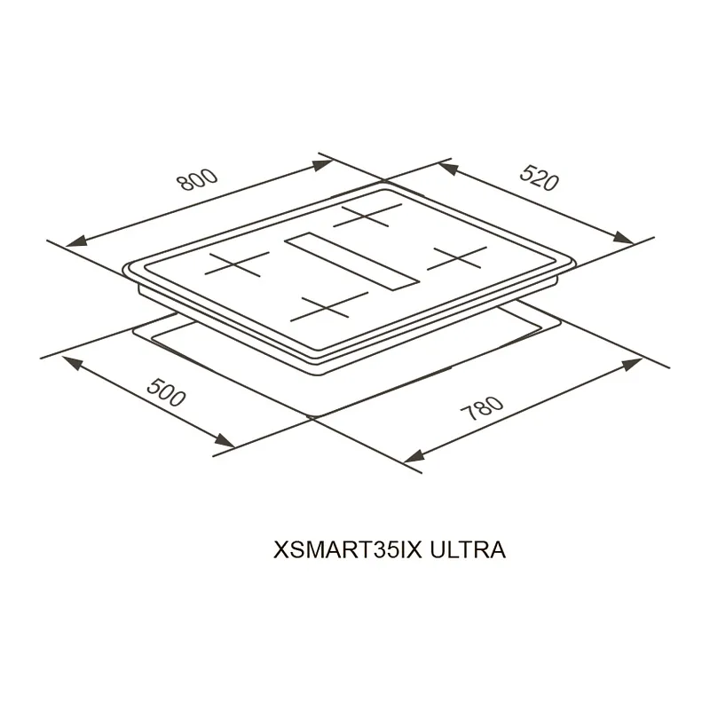 Варочная панель индукционная с вытяжкой MEFERI XSMART35IX ULTRA