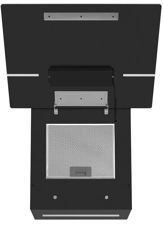 Вытяжка кухонная MEFERI AIRBOX60BK ULTRA, 60 см, наклонная, черная, стекло, производительность 1100 м3/ч, 3 скорости, низкий уровень шума, режимы отвод и рециркуляция, гарантия 3 года