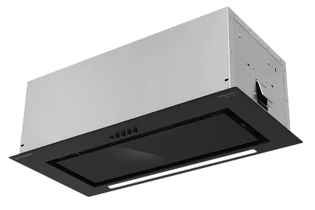 Вытяжка кухонная MEFERI SMARTBOX60BK GLASS POWER, 60 см, встраиваемая, черная, стекло, производительность 900 м3/ч, 3 скорости, низкий уровень шума, режимы отвод и рециркуляция, гарантия 3 года