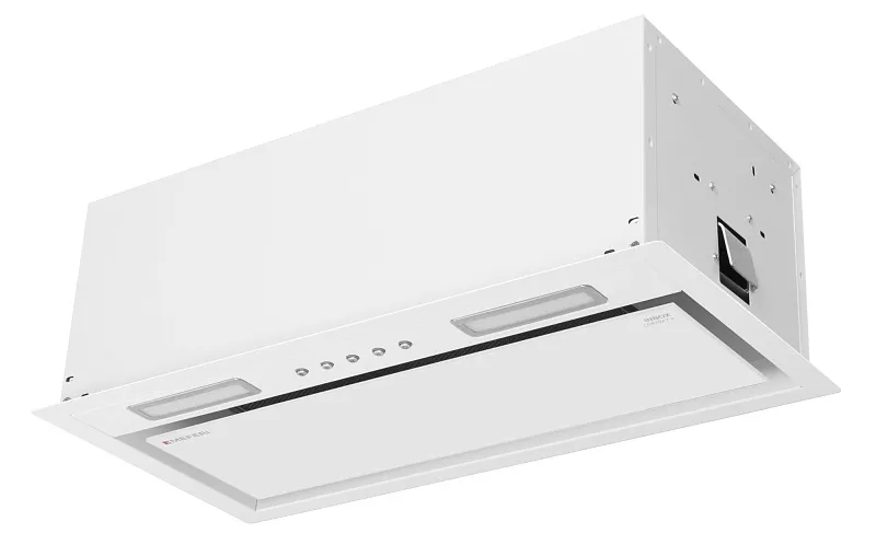 Вытяжка кухонная MEFERI INBOX60WH COMFORT PLUS, 60 см, встраиваемая, белая, производительность 1200 м3/ч, 3 скорости, низкий уровень шума, режимы отвод и рециркуляция, гарантия 3 года