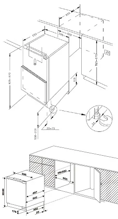 Морозильная камера MEFERI MBF82 LOW FROST LIGHT, встраиваемая под столешницу Морозильная камера MEFERI MBF82 LOW FROST LIGHT, встраиваемая под столешницу