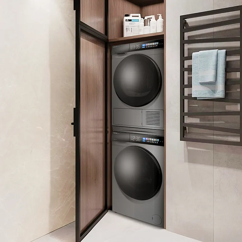 Колонна из стиральной и сушильной машин серая MEFERI MS10GR83 COMFORT