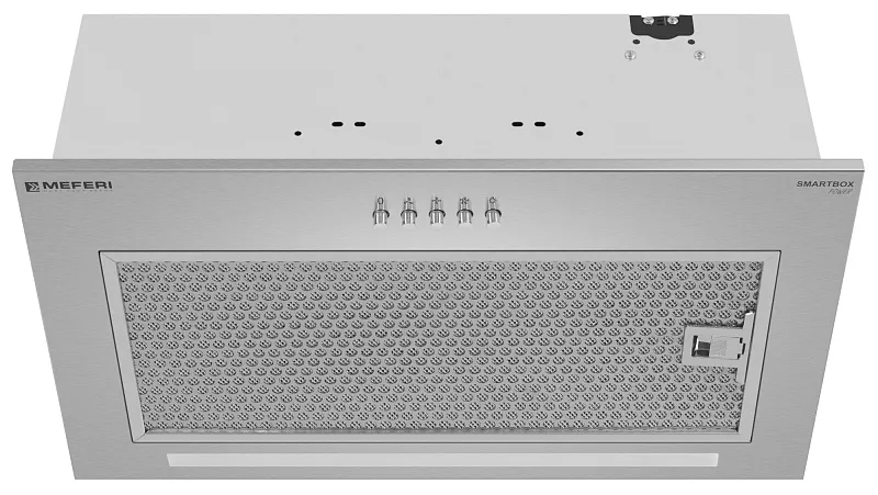 Вытяжка кухонная MEFERI SMARTBOX52IX POWER, 52 см, встраиваемая, серая, производительность 900 м3/ч, 3 скорости, низкий уровень шума, режимы отвод и рециркуляция, гарантия 3 года