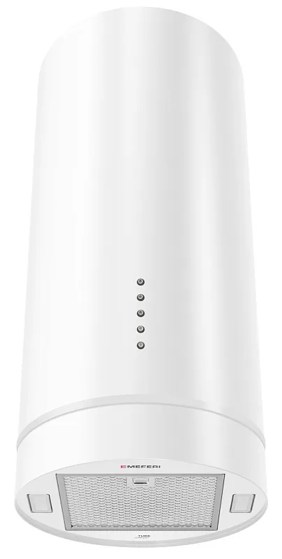 Вытяжка кухонная цилиндрическая настенная MEFERI TUBE35WH COMFORT, 35 см, белая, производительность 1200 м3/ч, 3 скорости, низкий уровень шума, режимы отвод и рециркуляция, гарантия 3 года