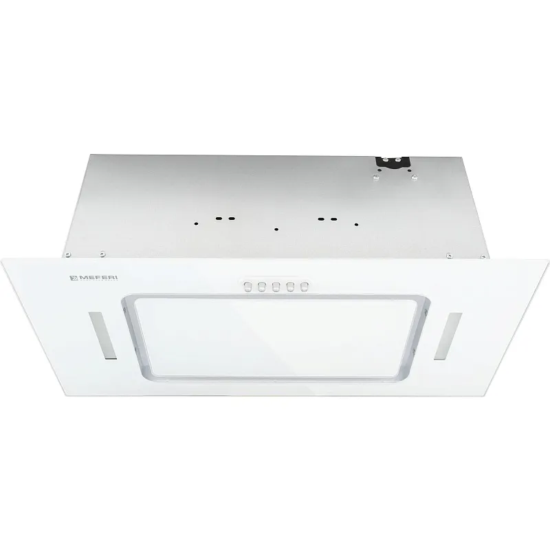 Вытяжка кухонная MEFERI INBOX60WH GLASS ULTRA, 60 см, встраиваемая, белая, стекло, производительность 900 м3/час, низкий уровень шума, режимы отвод и циркуляция, гарантия 3 года