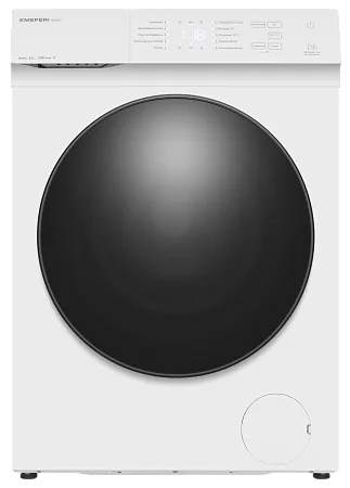 Стиральная машина с паром узкая MEFERI MFW081210WH POWER отдельностоящая белая, глубина 38,5 см, загрузка 8 кг