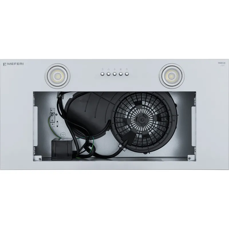 Вытяжка кухонная MEFERI INBOX60WH LIGHT, 60 см, полновстраиваемая, белая, производительность 650 м3/ч, 3 скорости, низкий уровень шума, режимы отвод и циркуляция, гарантия 3 года