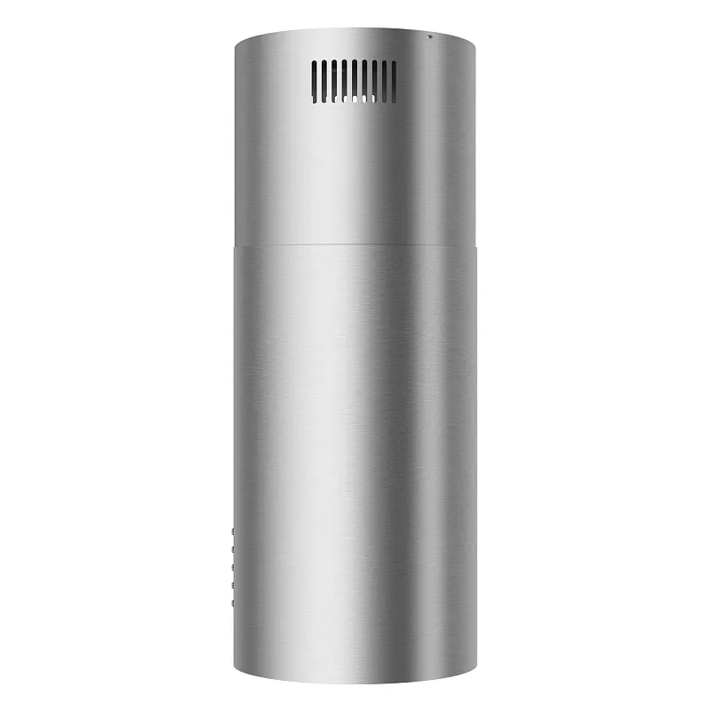 Вытяжка кухонная цилиндрическая островная MEFERI TUBE35IX ISLA ULTRA, 35 см, серая, производительность 1200 м3/ч, 3 скорости, низкий уровень шума, режимы отвод и рециркуляция, гарантия 3 года